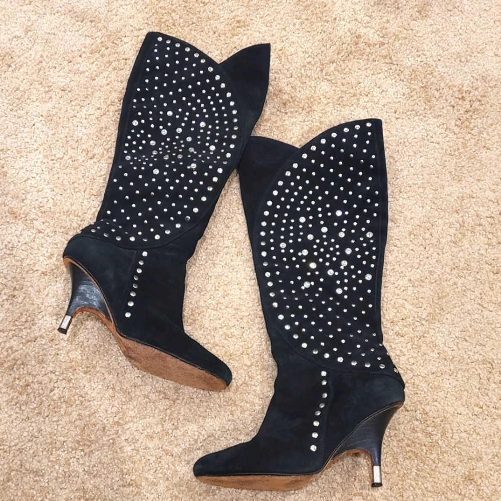 Kathy Van Zeeland studded black boots